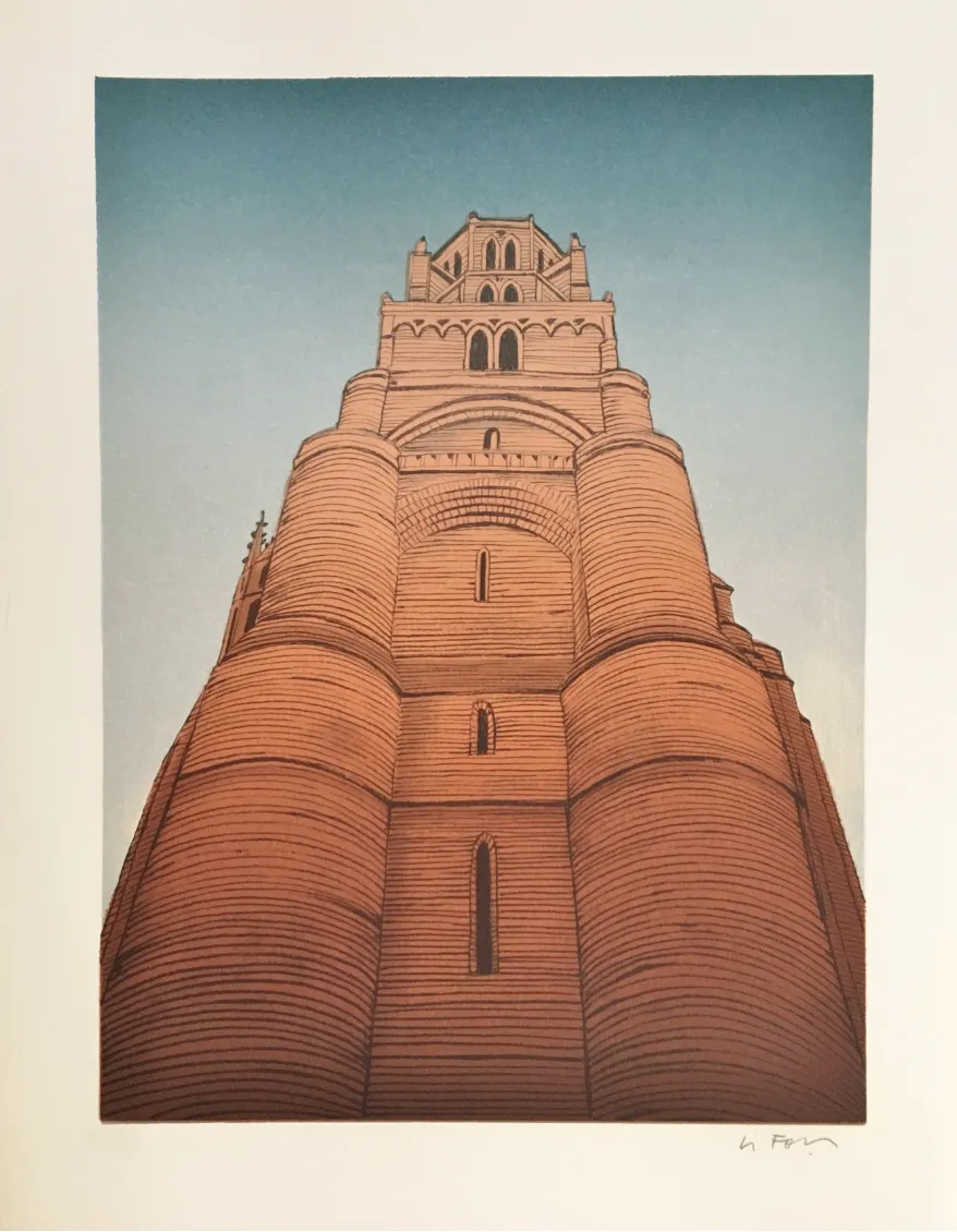 Alain Le Foll Original Lithograph Signed 1978 41x32 Cm Vgc Albi