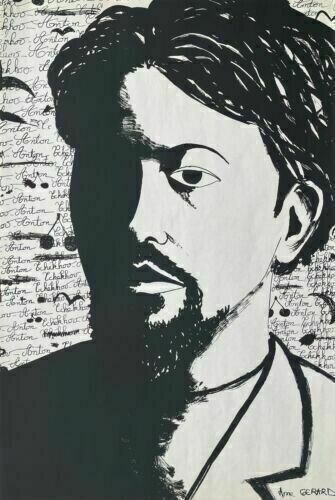 Anton Chekov Portrait Original Screenprint By Anne Gerard 1993