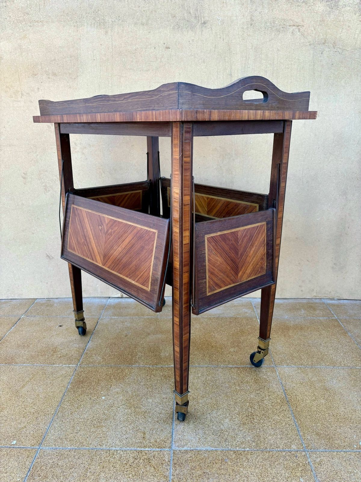 1930s Art Deco Folding Drinks Trolley With Walnut Veneer photo Furniture