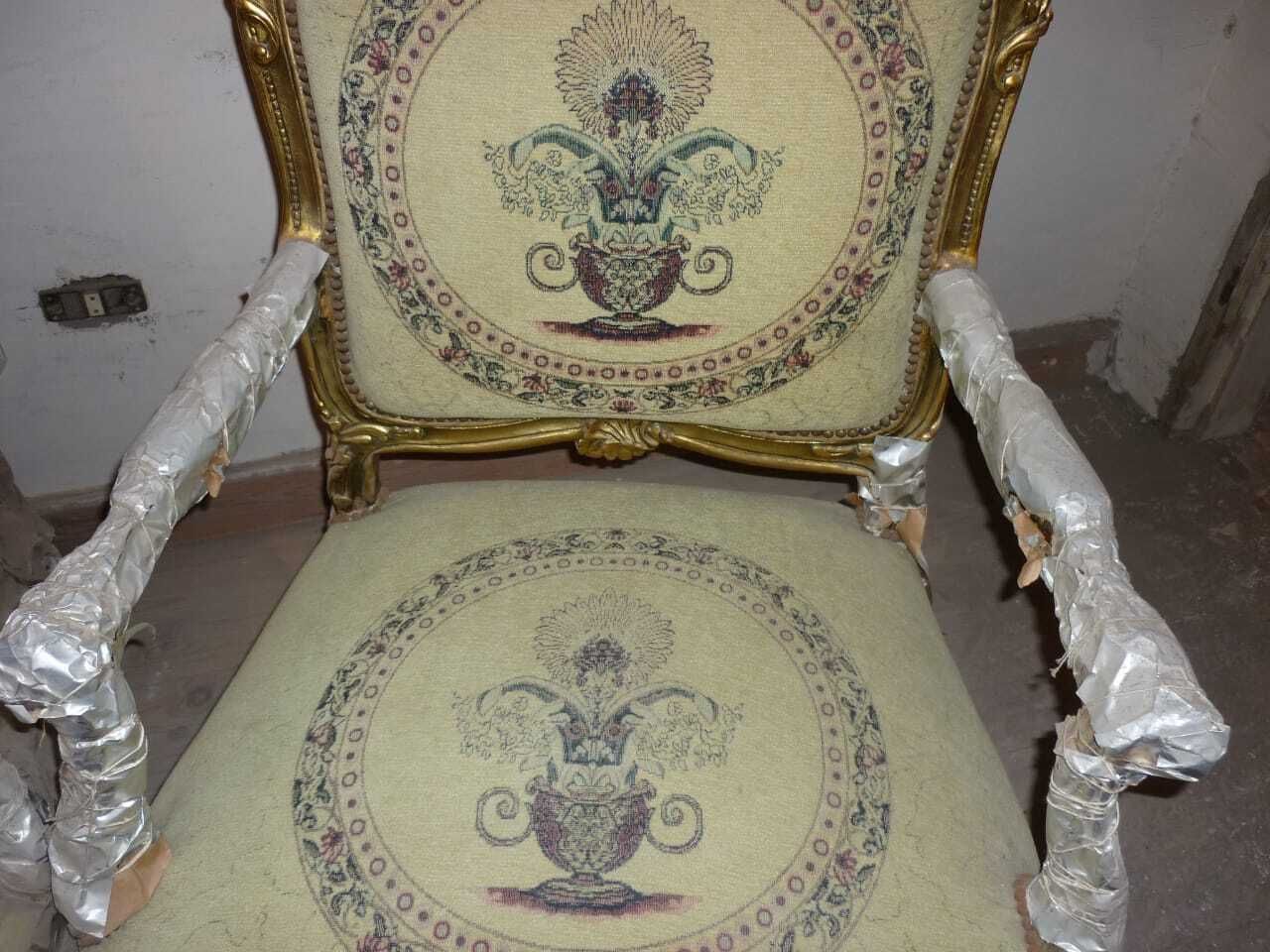 Luxury Interior Decor  French Gold Gilded Armchair – Statement Piece photo for sale
