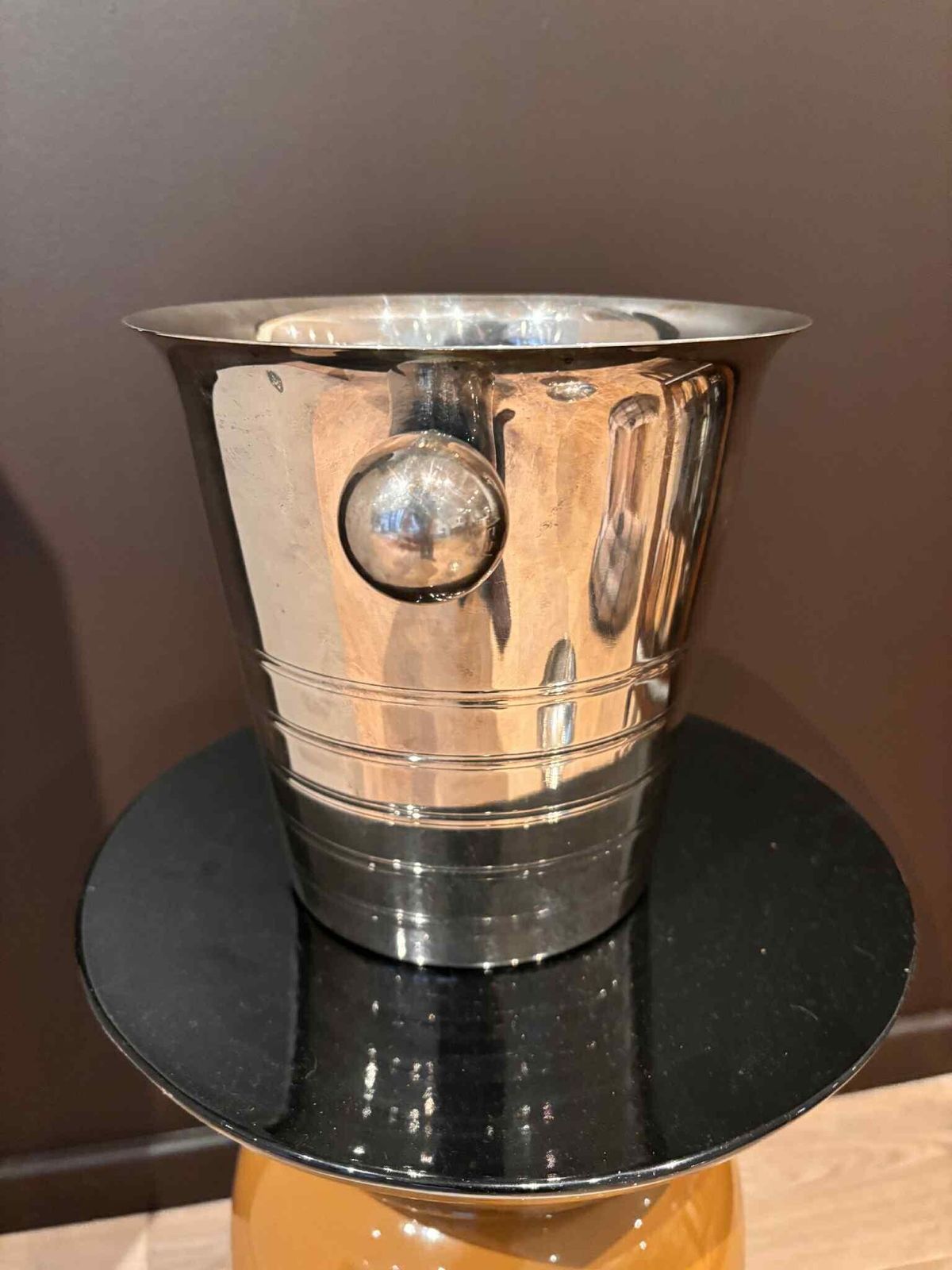 284.0 Champagne Bucket Silver Plated Art Deco Style Bar Cart Decor Christmas Table Wine Chiller Cooler Gift For Wedding Gift Man Cave photo
