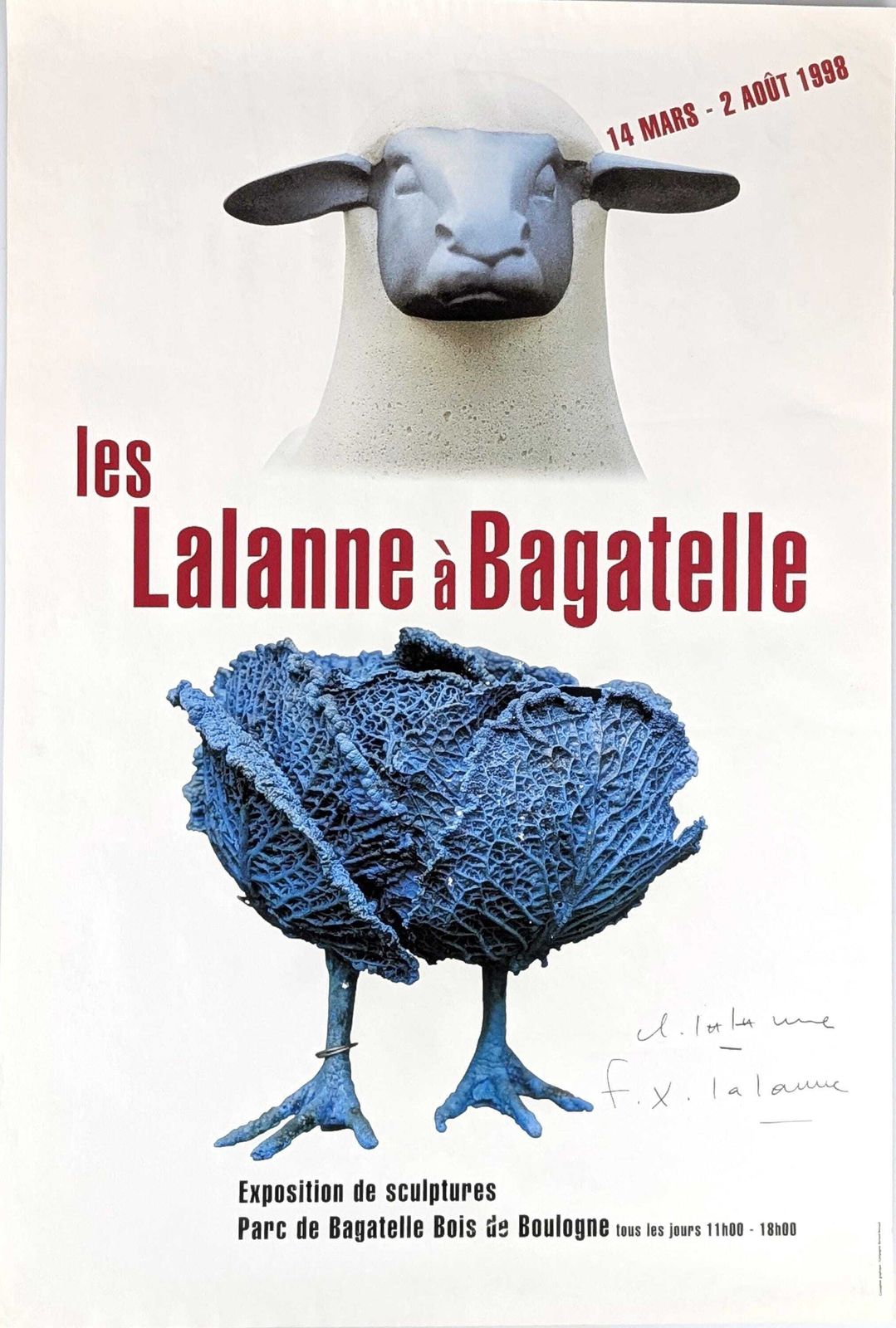 Original Exhibition Poster Of Les Lalanne "à Bagatelle" Hand Signed, 1998 photo 1832.0