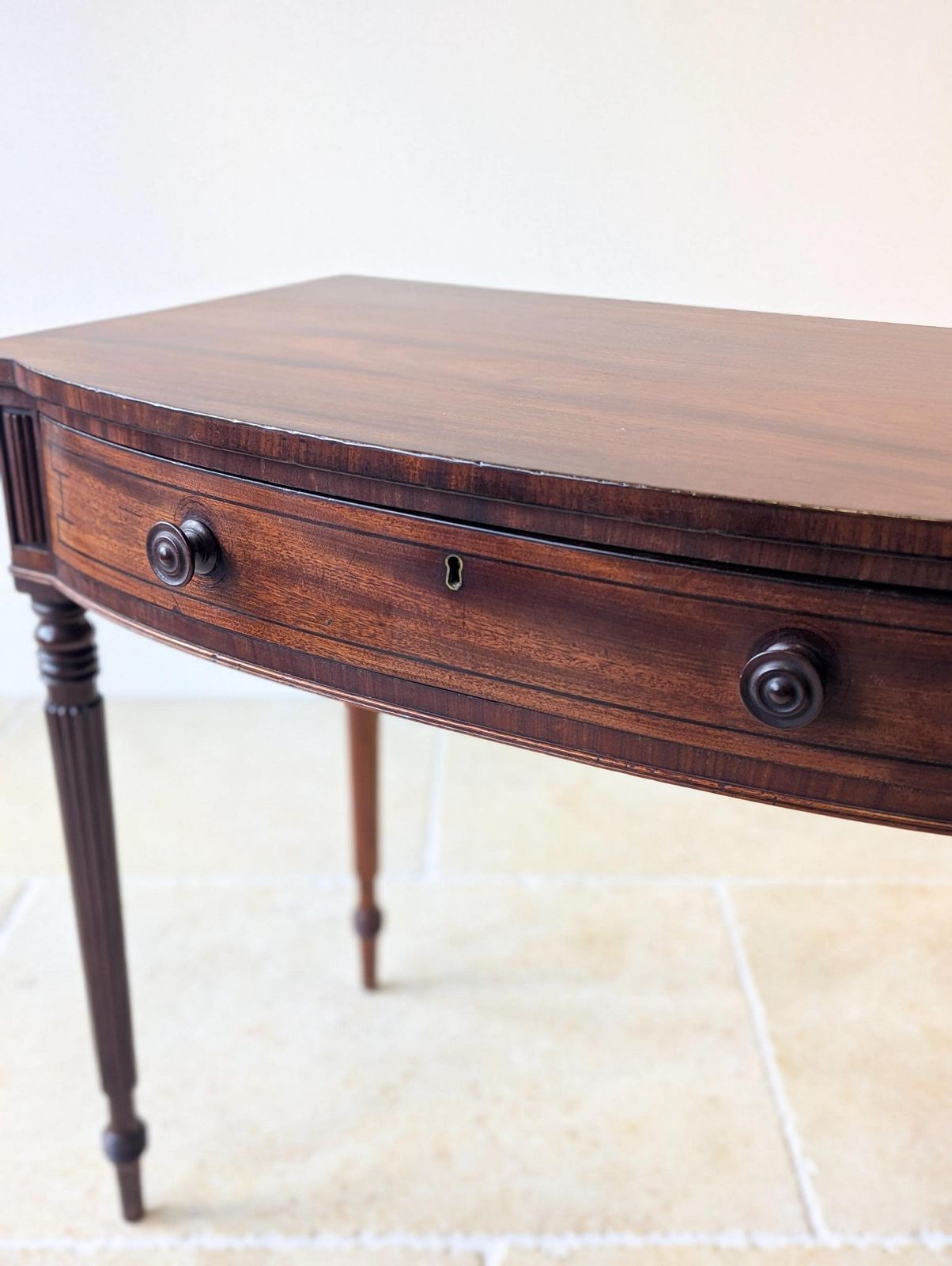 Antique Early 19th Century Mahogany Bow Front Writing Table photo buy