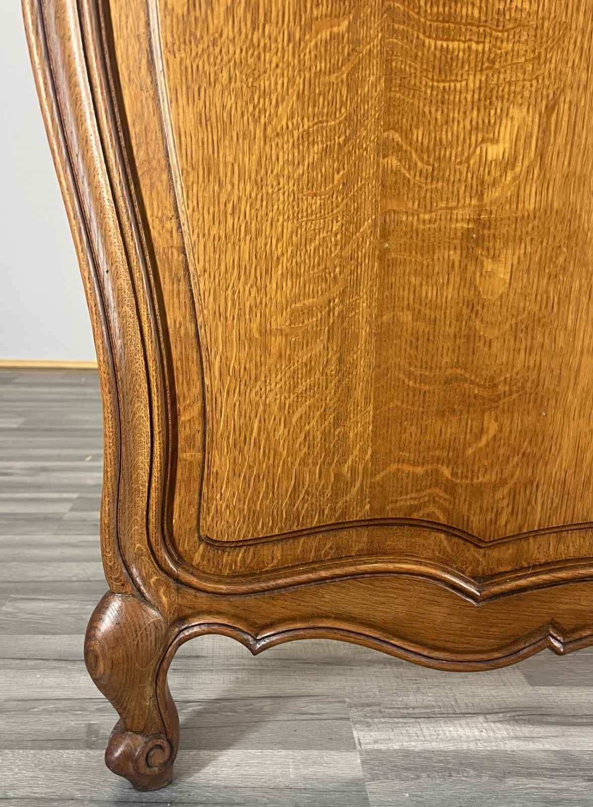 Bed Vintage French Louis XVI Double Bed Frame Oak Carved Headboard Lot 4606 photo vinterior