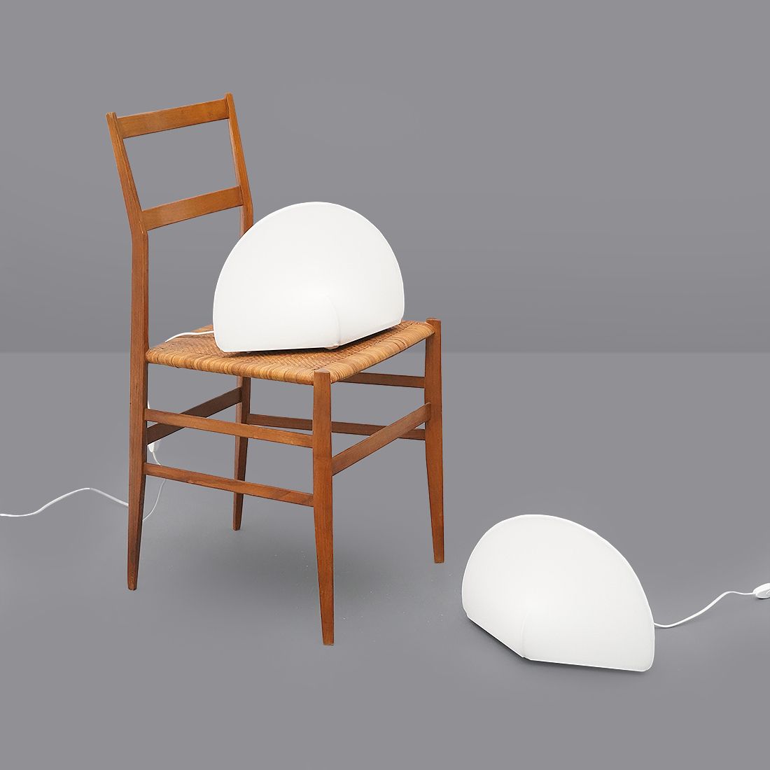 photo vintage Pair Of “Kaori” Fabric Table Lamps By Kazuhide Takahama For Sirrah, 1970s