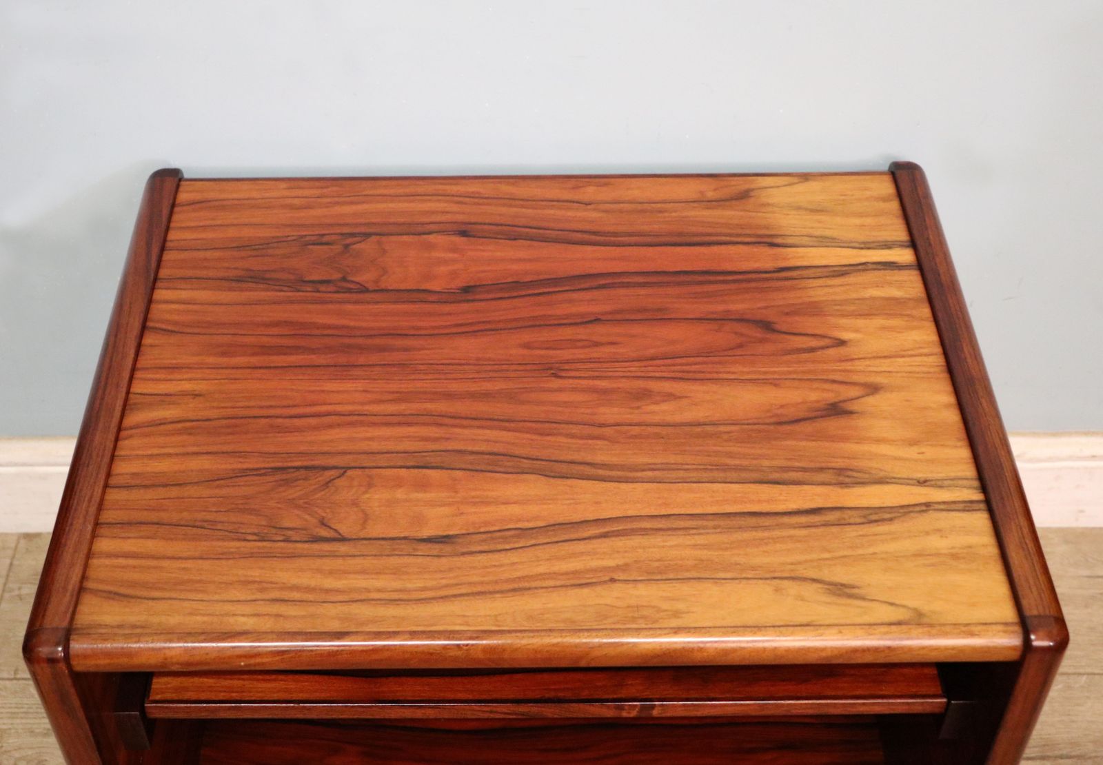photo for sale A Lovely Quality Mid Century Sumptuous Hardwood Veneered Television Stand