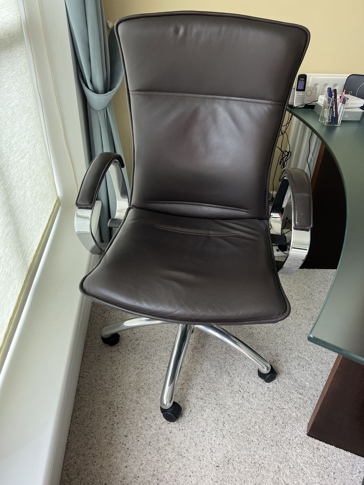 Contemporary Designer Home Office Suite: Desk, Chair And Matching  Bookcase photo 750.0
