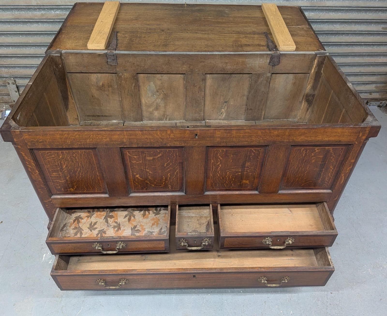 Georgian Solid Oak Mule Chest With 4 Drawers photo Furniture