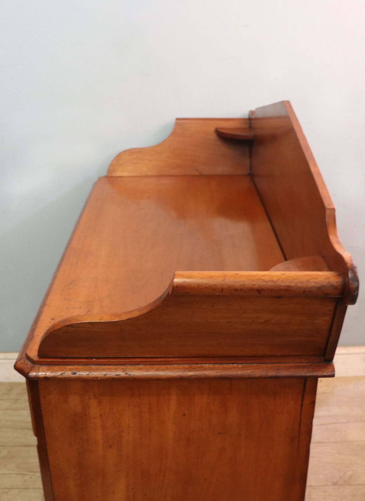 photo for sale A Lovely Mid 19th Century Mahogany Galleried Back Chest Of Drawers.