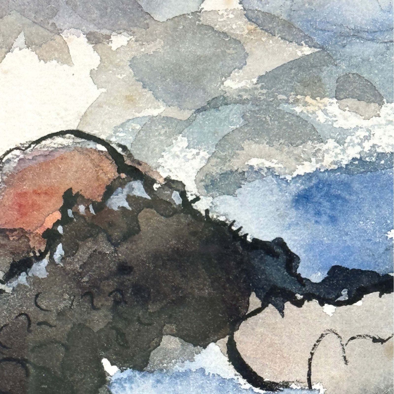 Adolphe Remy Large Watercolour And Charcoal Painting photo Art