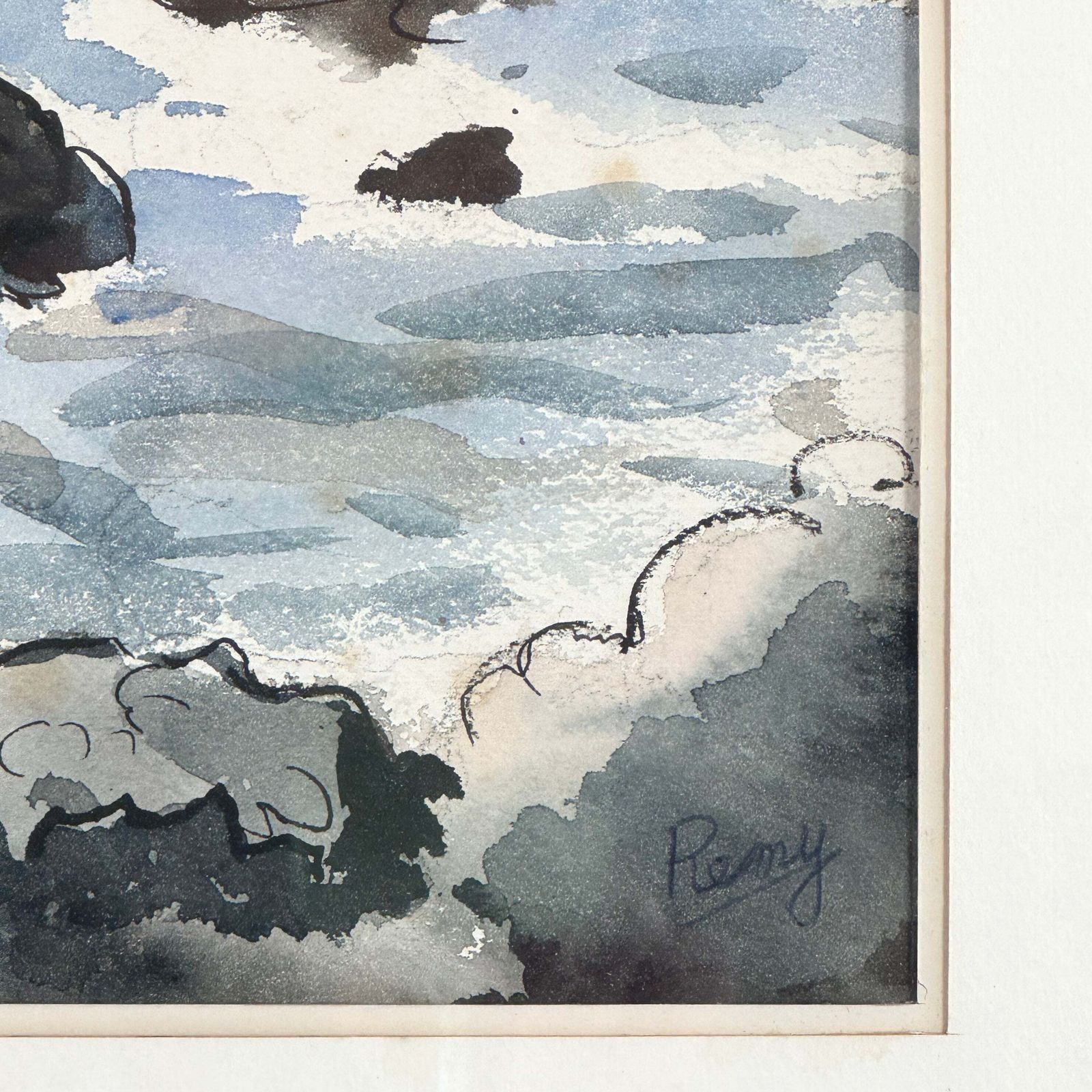 Adolphe Remy Large Watercolour And Charcoal Painting photo buy