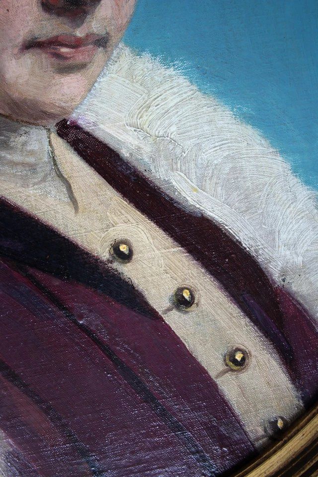 photo for sale Portrait Of Lady With Hat, 1800s, Oil Painting, Framed