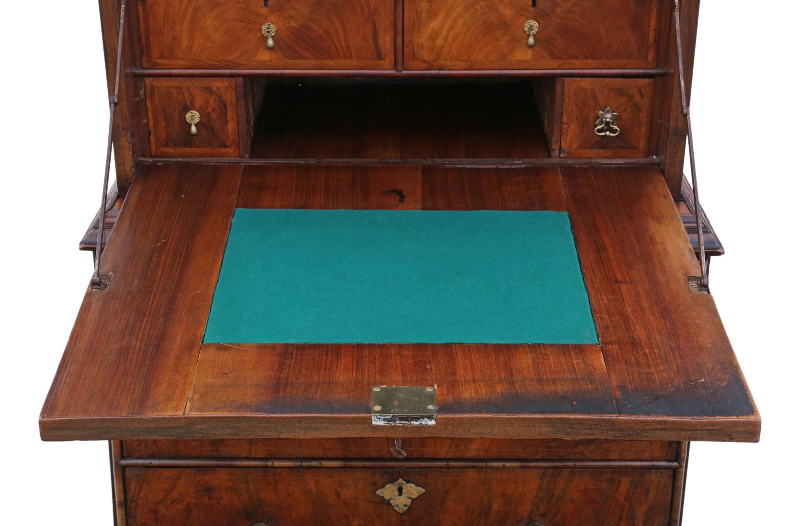 Antique Queen Anne Early 18th Century Inlaid Burr Walnut Escritoire Desk / Chest – Fine Quality photo 4995.0