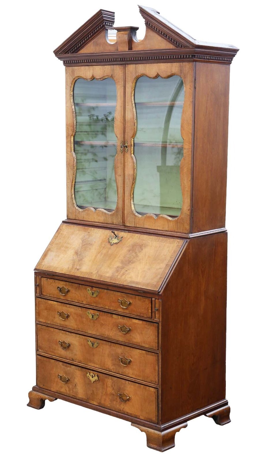 Antique 18th Century Georgian Large Walnut Bureau Bookcase – High Quality Display photo for sale