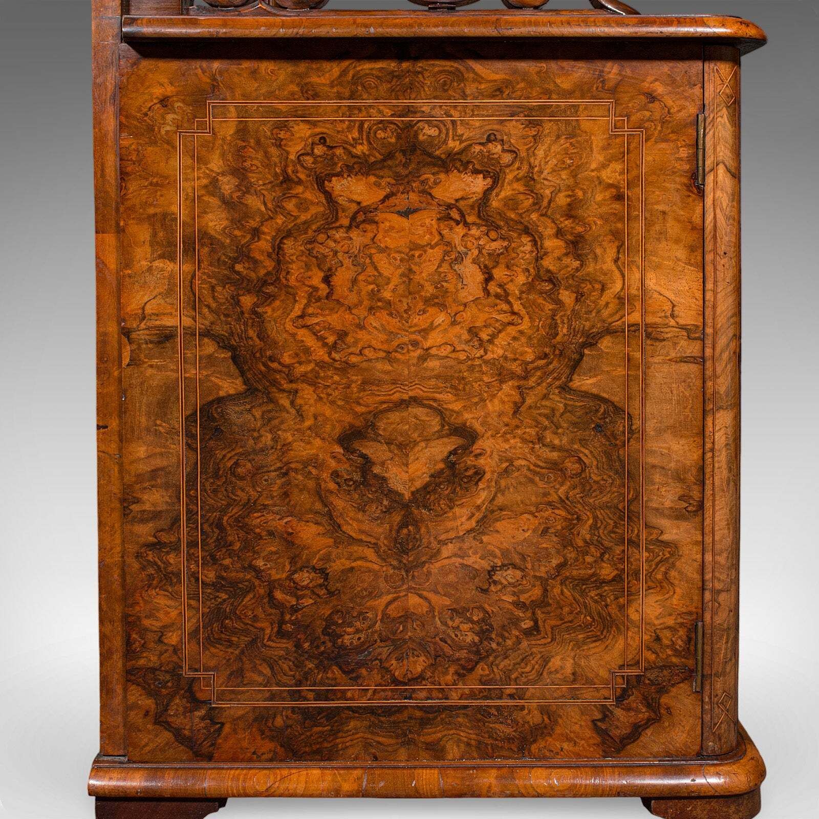 4950.0 Antique Pianist's Lounge Server, English, Burr Walnut, Music Cabinet, Victorian photo