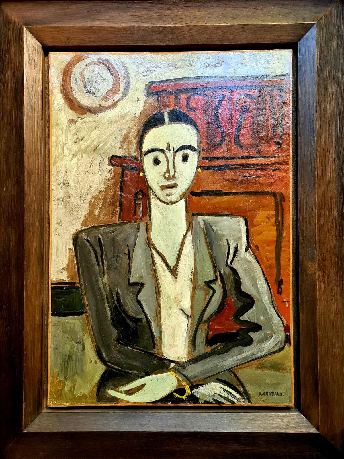Auguste Chabaud Art Deco French Portrait, Yvette, 1930 photo furniture
