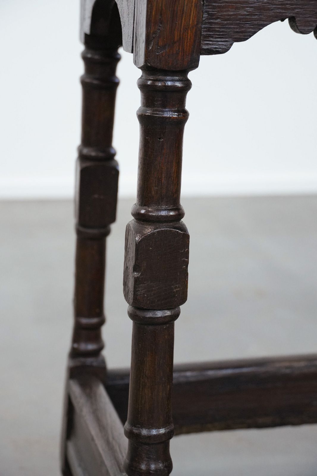 photo for sale Functional Charming Antique English Oak Joint Stool/Side Table/Stool From The 18th Century With A Luxurious Appearance