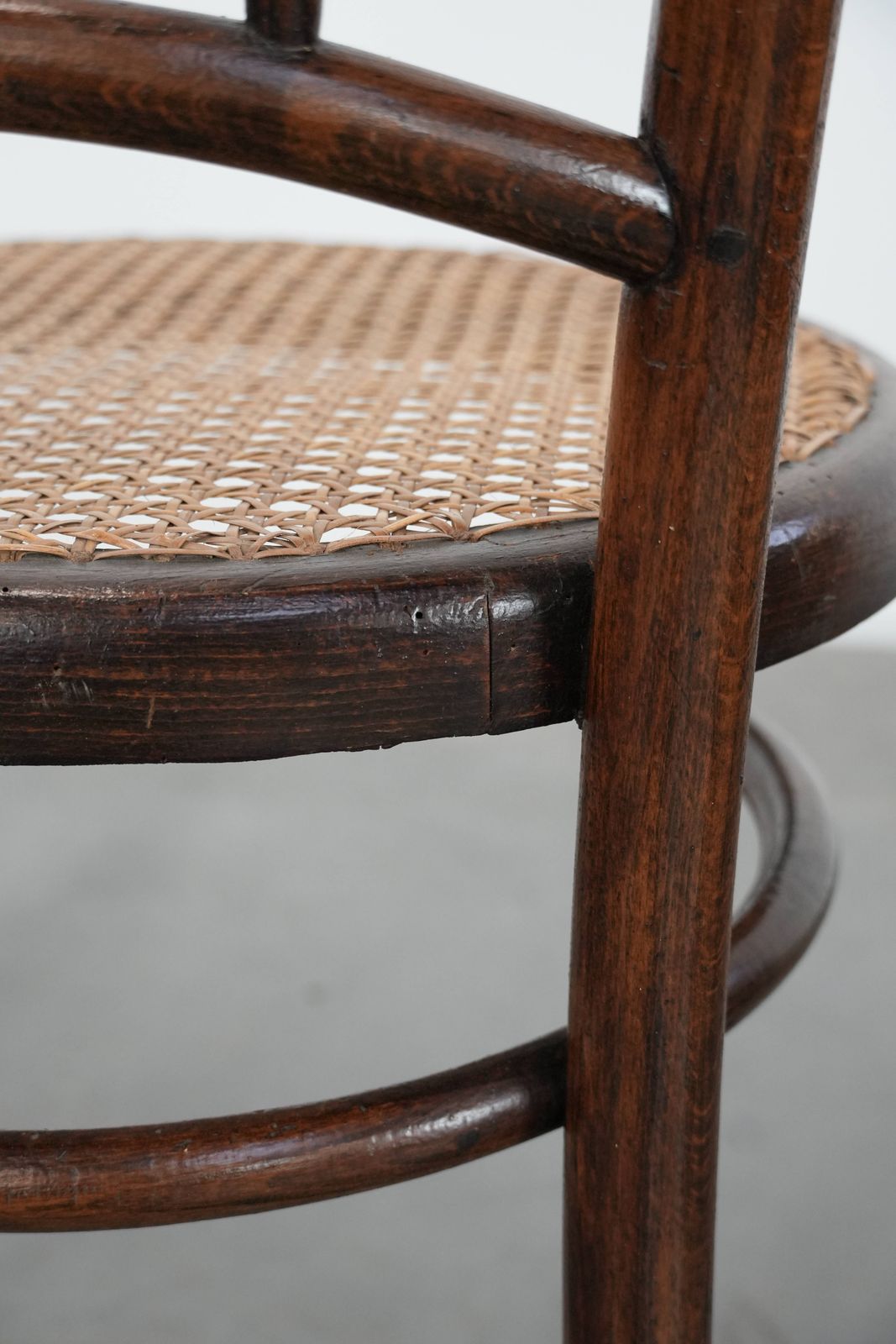 photo buy Nice Set Of 4 Wooden Vintage Bistro Chairs Jacob & Josef Kohn Wien With A Wicker Seat