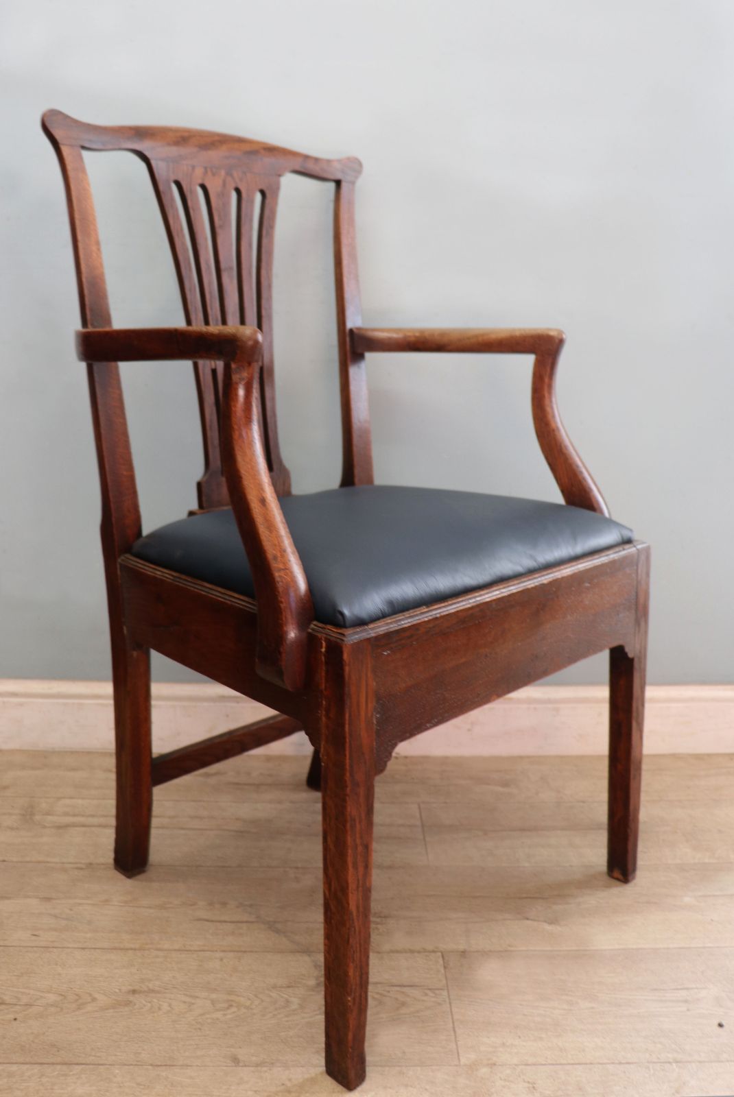 345.0 Two Lovely Early 19th Century Country Made Elm And Ash Framed Carver Chairs photo