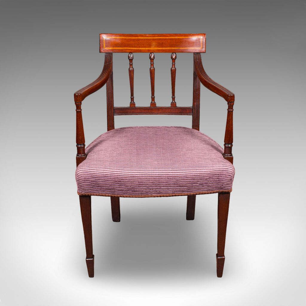 Antique Morning Room Chair, English, Desk, Elbow Seat, Reception Hall, Regency photo furniture