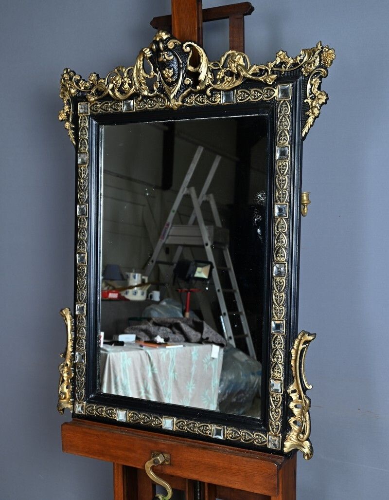 Important Mirror With Pediment, Napoleon III Period – 2nd Half Of The 19th Century photo Home Decor