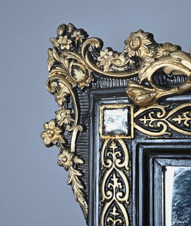 Important Mirror With Pediment, Napoleon III Period – 2nd Half Of The 19th Century photo vintage