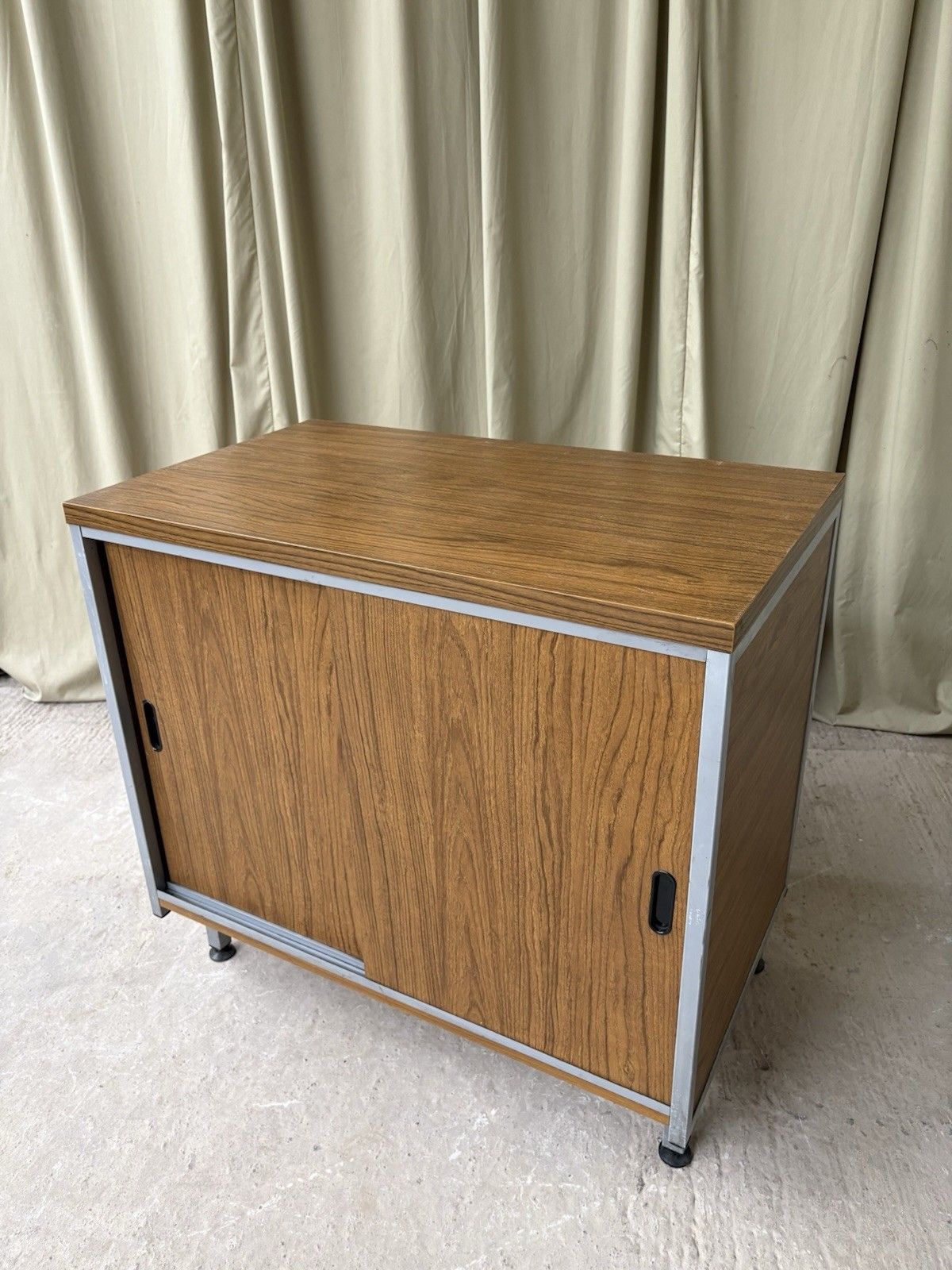 photo furniture Vtg Late Mid Century Modernist Media Cabinet Compact Sideboard Lp Storage R955