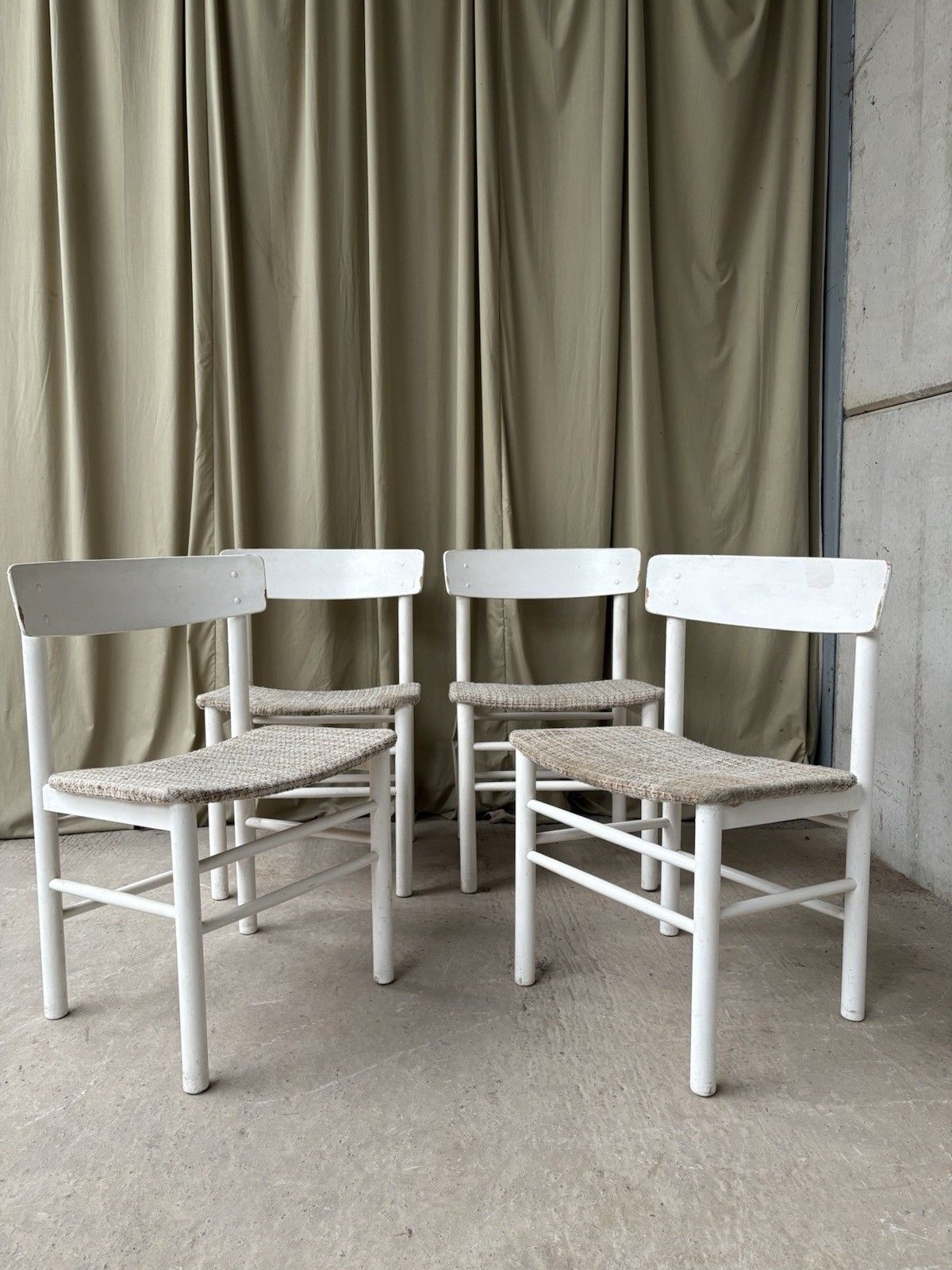 Vtg Mid Century Set Of 4 Dining Chairs Danish Scandi Retro R954