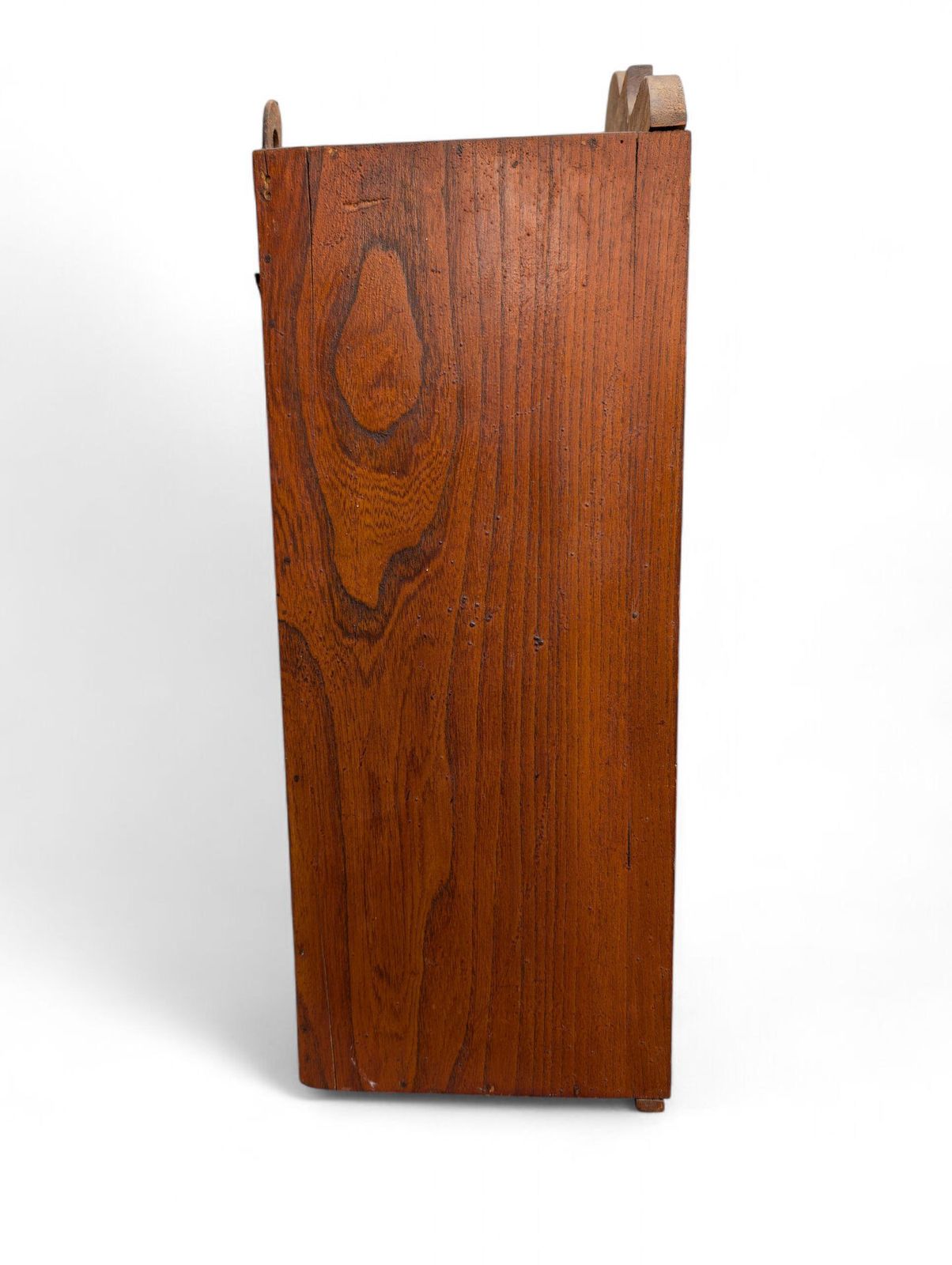 298.0 Large Art Nouveau Carved Oak Wall Cabinet With Mirror – Floral Motif –1920s photo