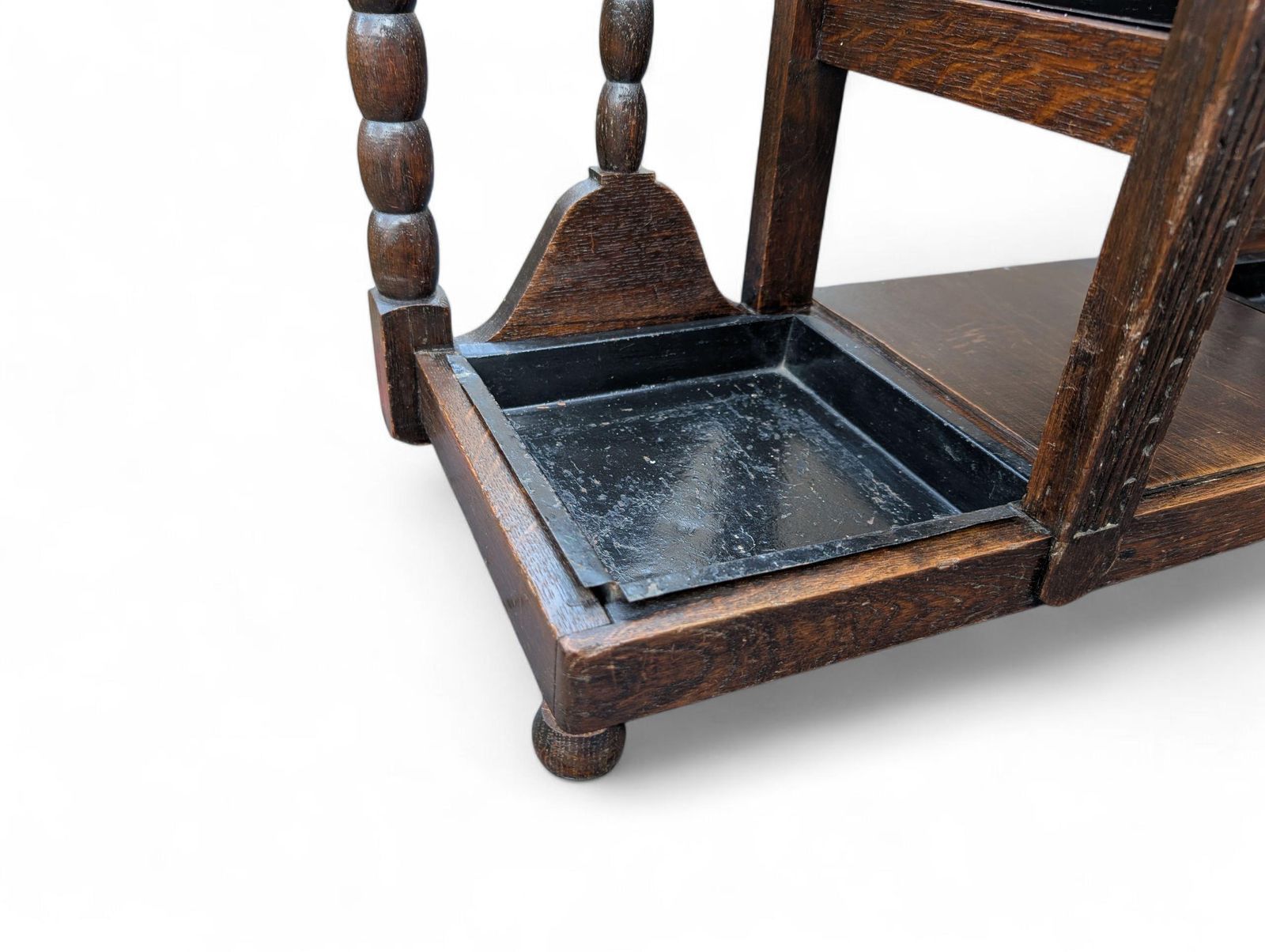 photo for sale Arts & Crafts / Gothic Revival Green Man Umbrella Stand In Oak, Ca. 1900 (England)