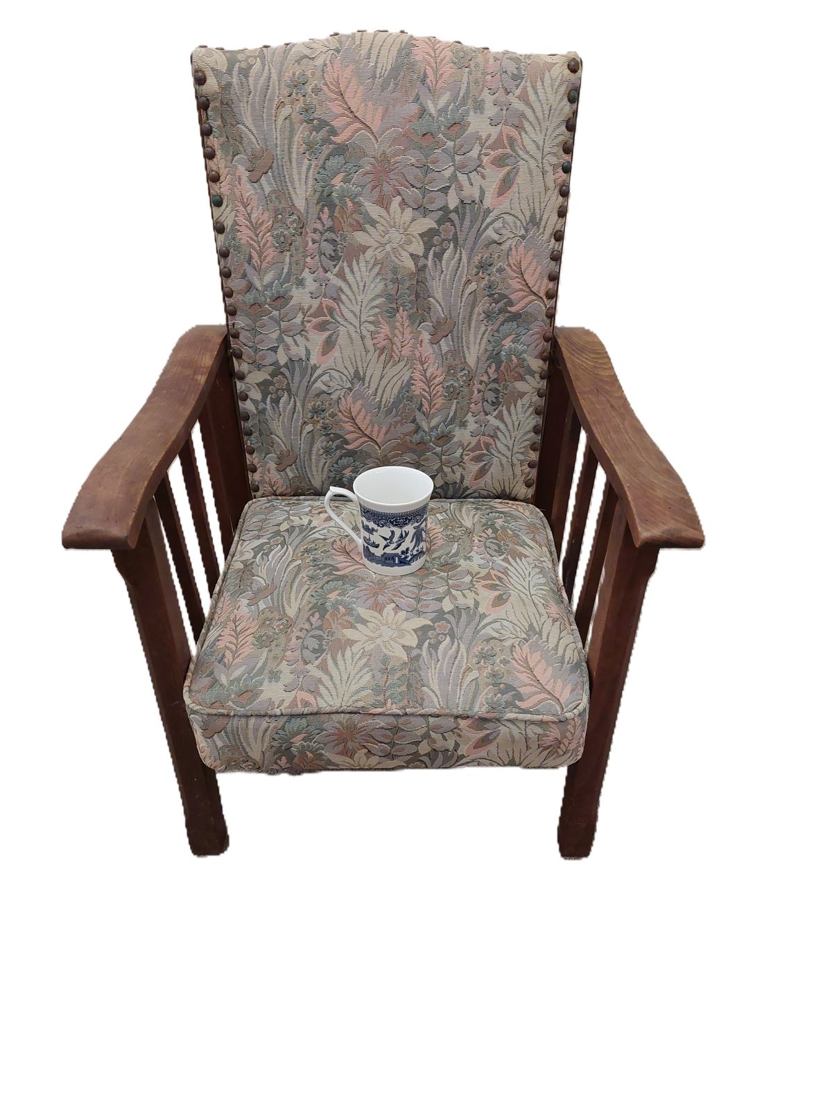 Childs Arts And Crafts Morris Style Upholstered Reclining Chair photo for sale