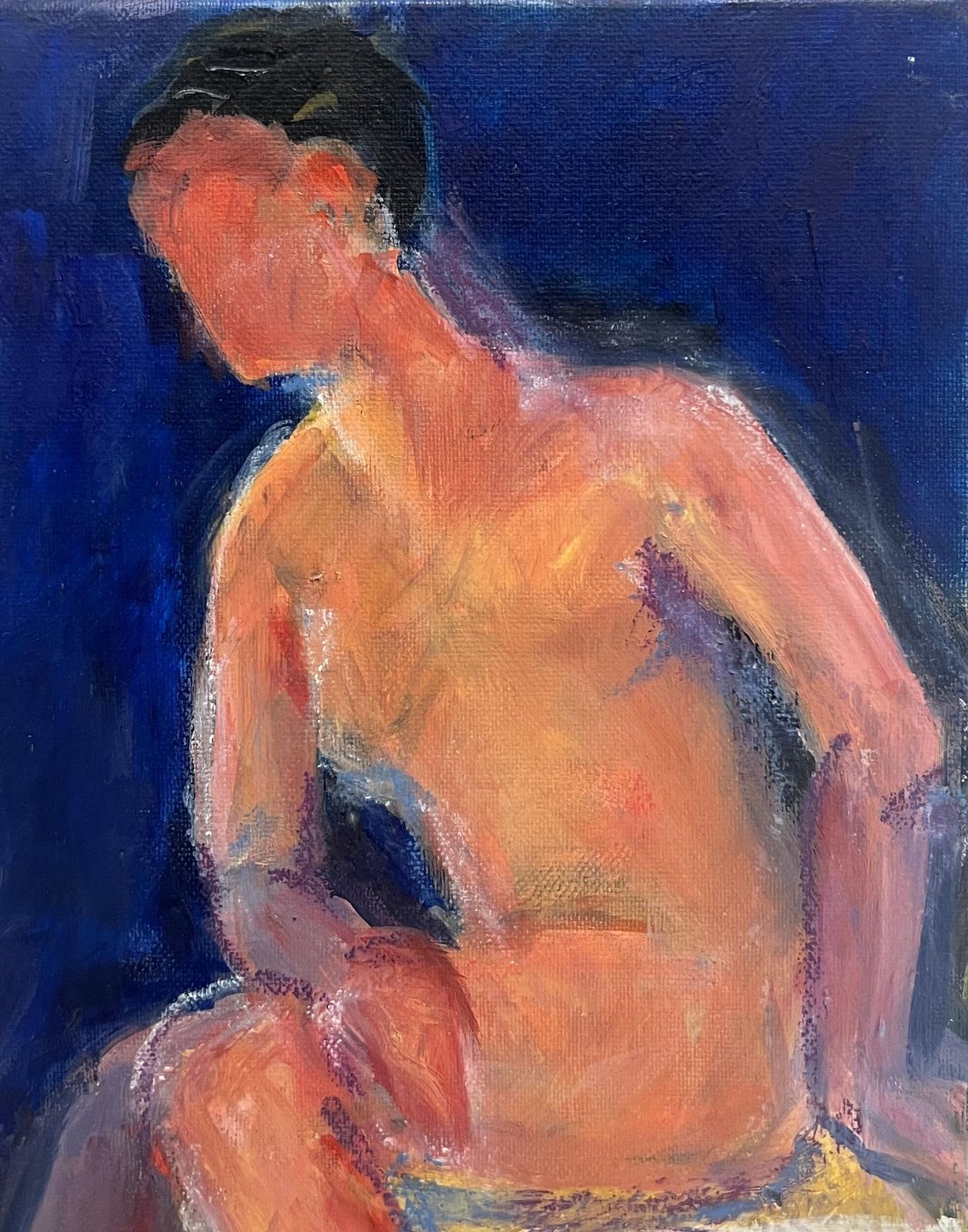 Jacqueline Boisselot20th Century French Modernist Oil Painting Nude Woman Seated photo 658.0