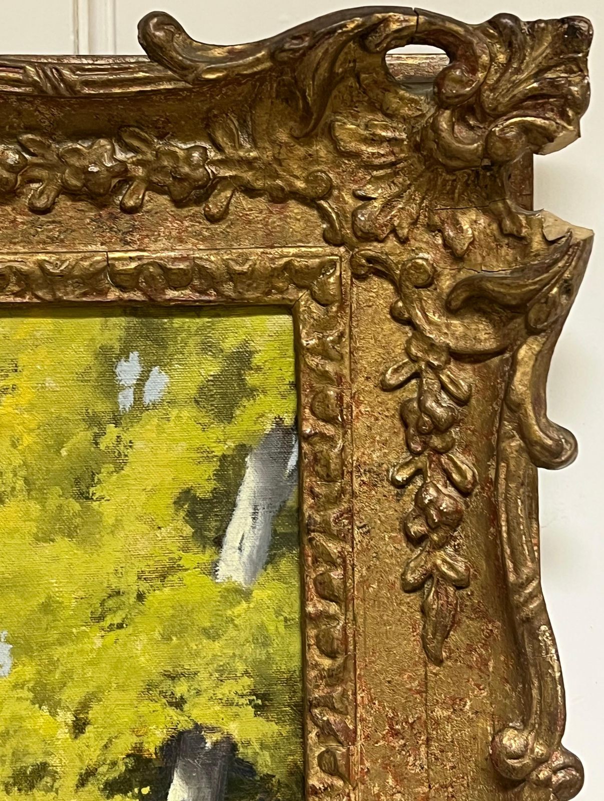 photo for sale Continental Mid 20th Centurylarge Mid 20th Century European Signed Oil Painting Golden Green Meadows1953