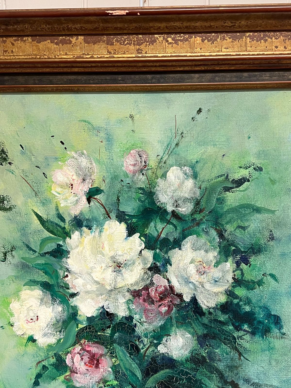photo for sale Pierre Piot (1921 1998)large 20th Century French Impressionist Oil Still Life Flowers