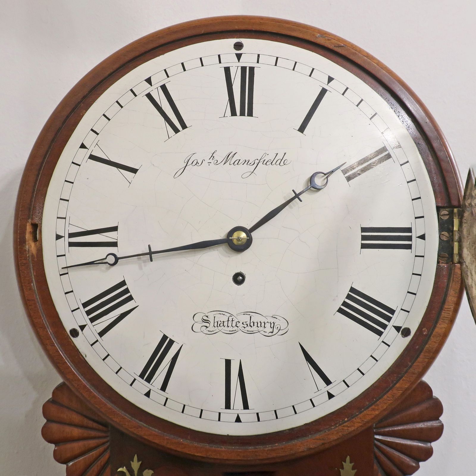 Victorian Drop Dial Wall Clock By Joseph Mansfield Of Shaftesbury photo for sale