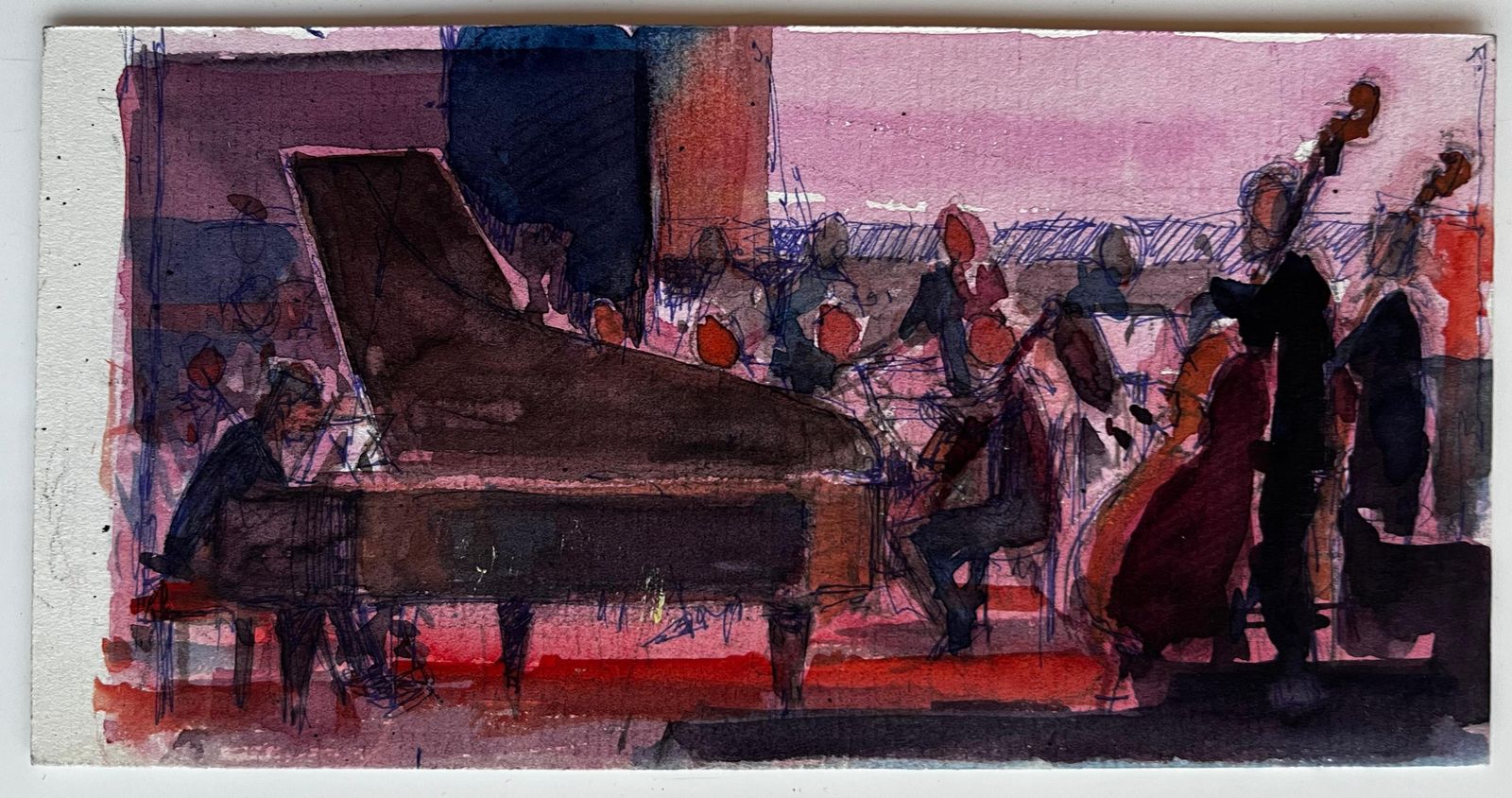 Pierre Neveuconcert Hall Pianist With Orchestra Grand Piano Musicians Performance Scene photo for sale