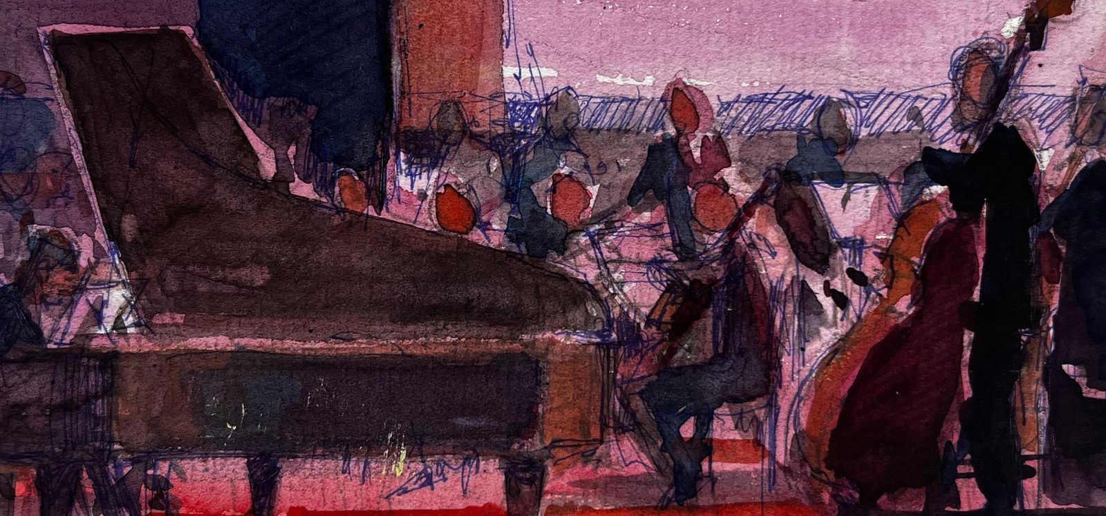Pierre Neveuconcert Hall Pianist With Orchestra Grand Piano Musicians Performance Scene photo vinterior