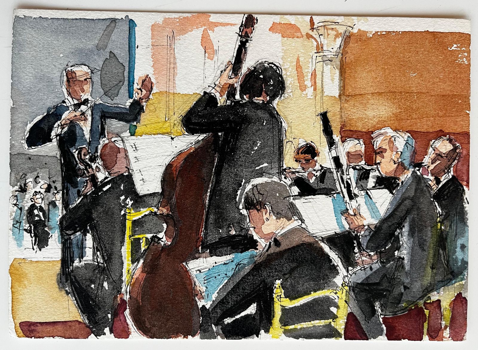 Pierre Neveuorchestra Rehearsal With Conductor And Musicians Classical Music Ensemble photo furniture