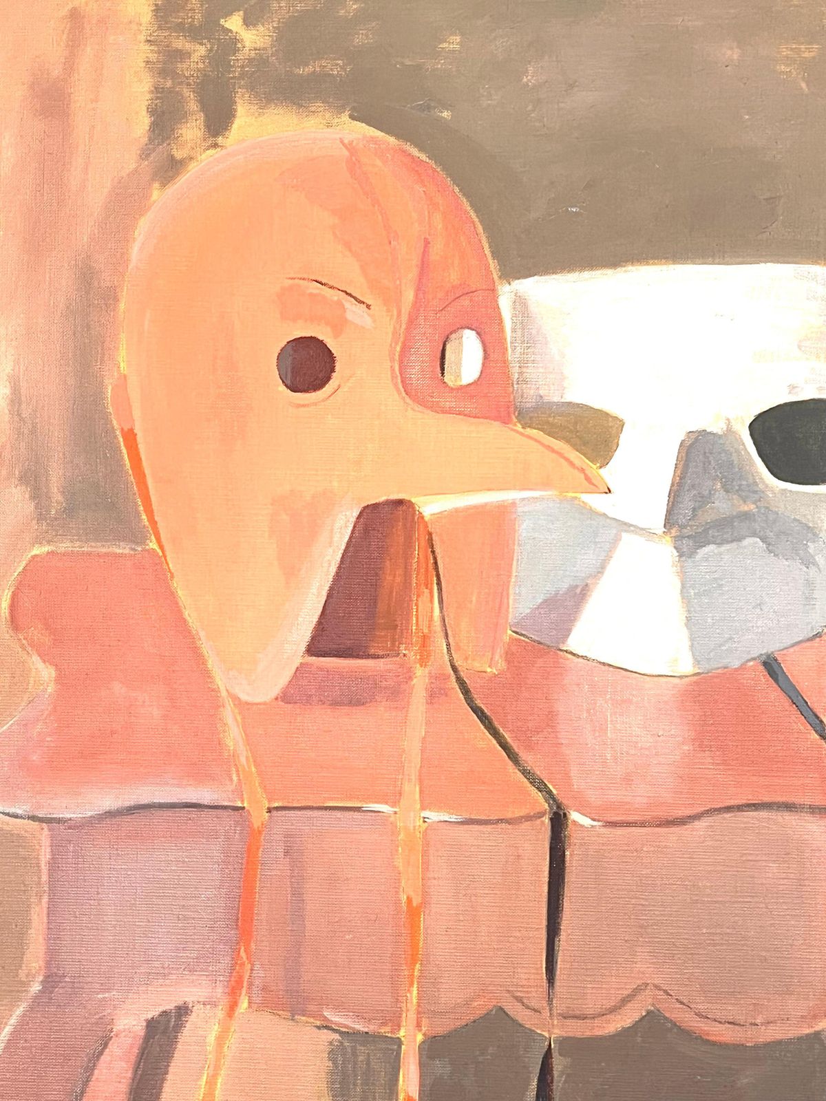 Laure Noetzin Azam (French 1929 2024)20th Century French Modernist Oil Painting Venetian Masks Still Life photo for sale