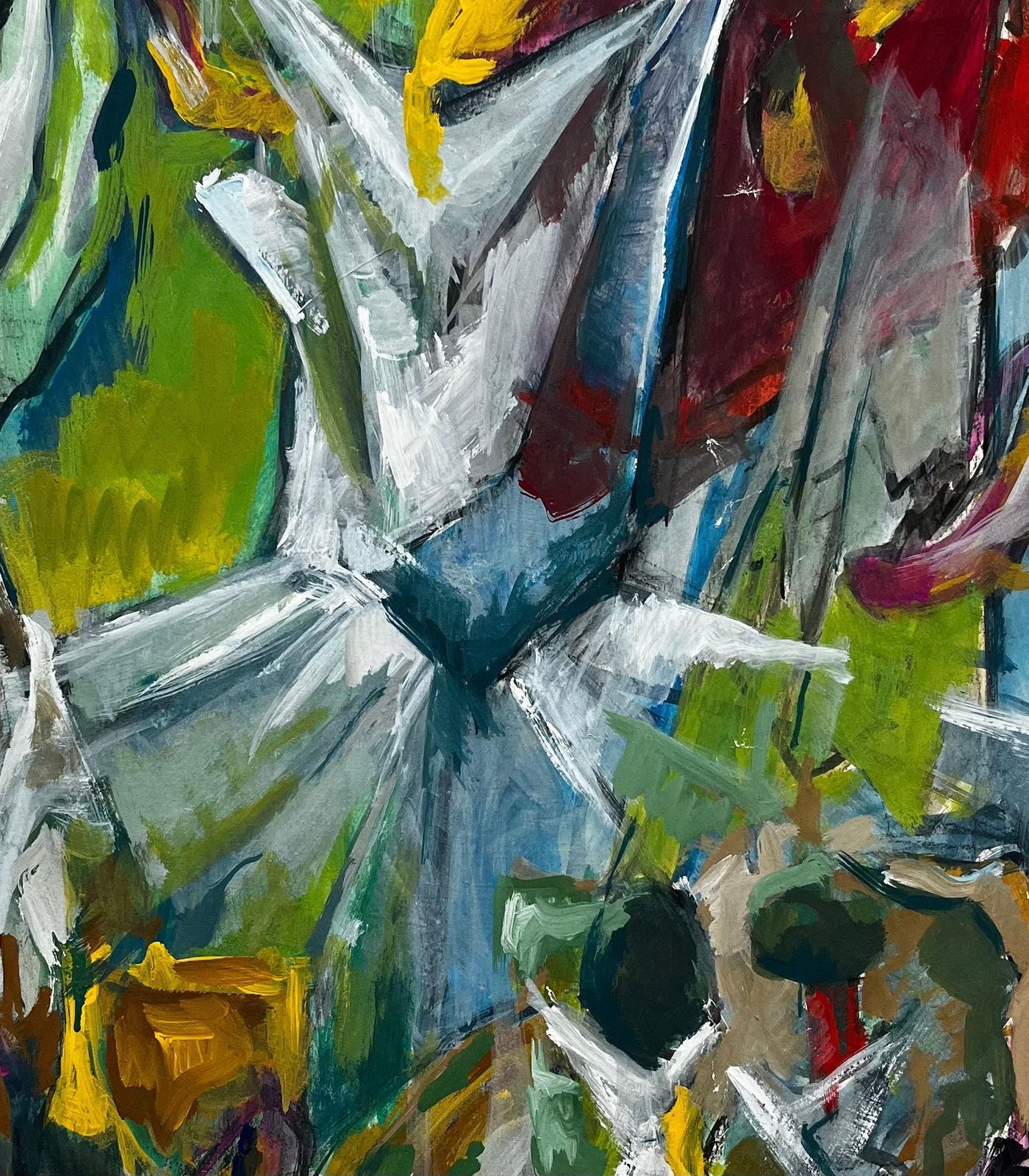 Guy Nicod Abstract Expressionist Figures Dynamic French Modernist Gouache Painting photo buy