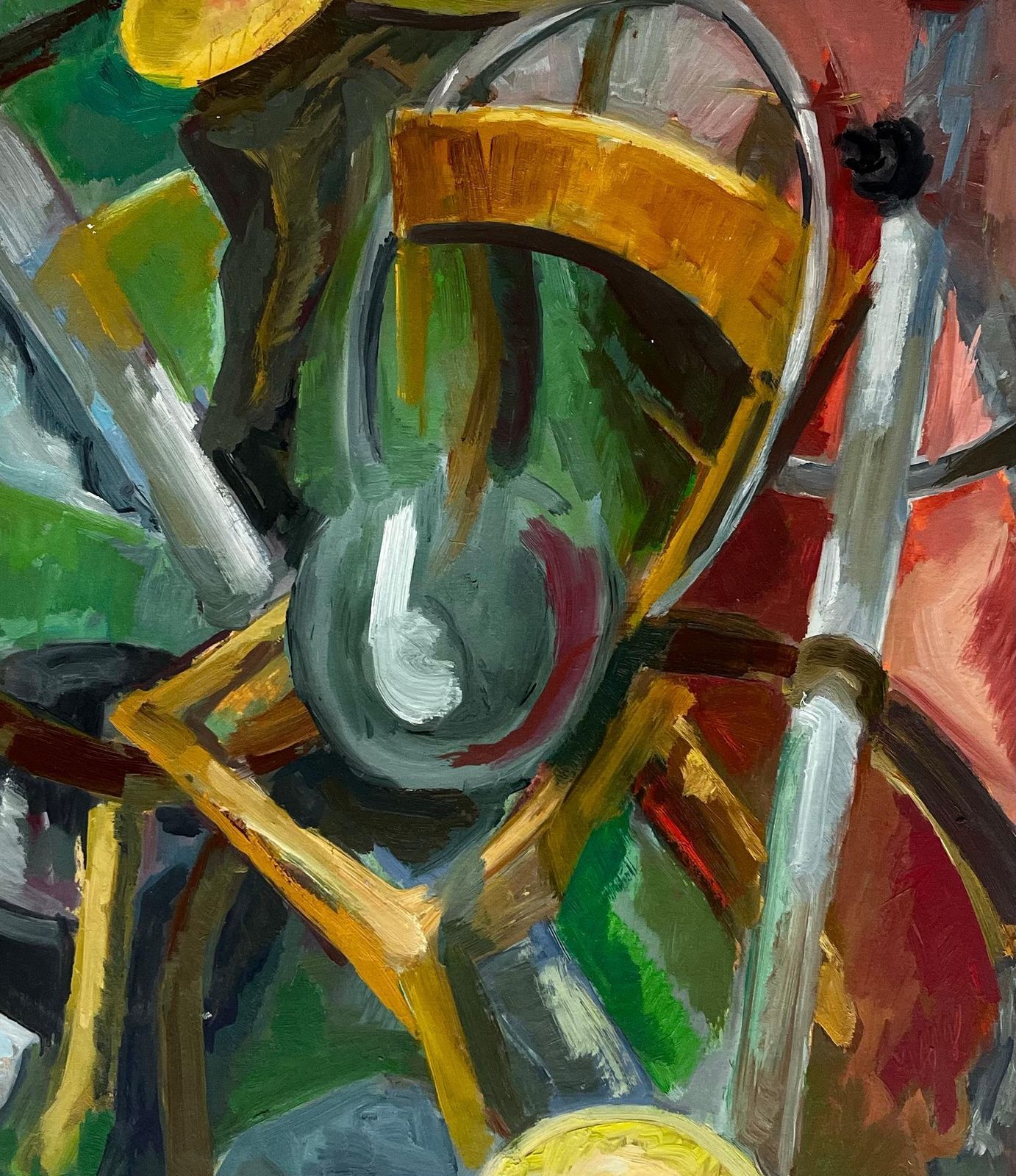 Guy Nicod Abstract Still Life With Plates Bowls And Chair French Modernist Gouache photo buy