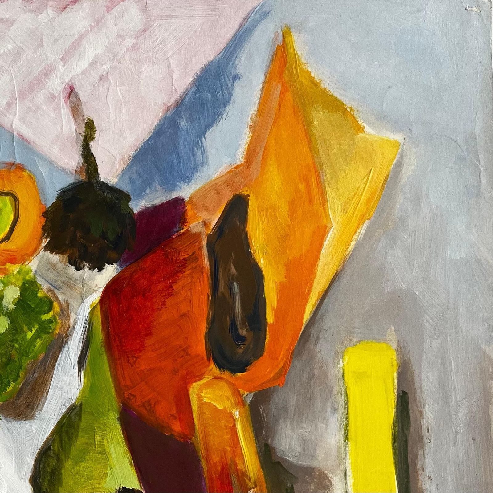 Guy Nicod Abstract Vegetable Still Life With Squash Broccoli And Courgettes Gouache photo vinterior