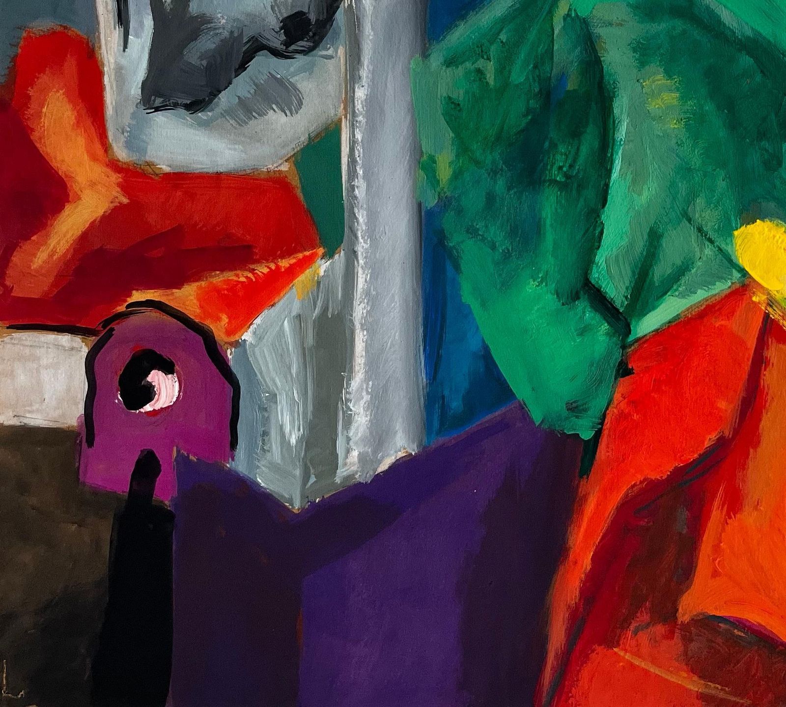 Guy Nicod Vibrant Abstract Expressionist Colour Field French Modernist Gouache photo 575.0