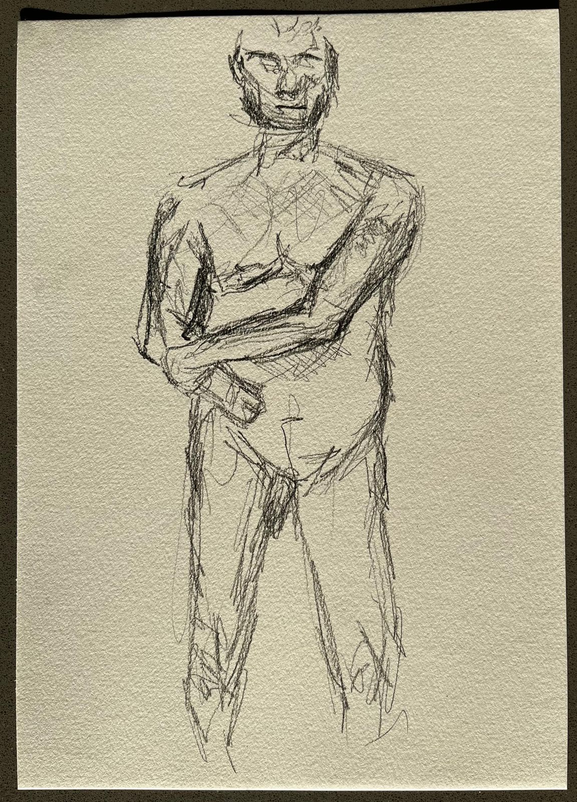 Minty Ramseystanding Nude Male Figure Sketch In Pencil On Paper2025 photo furniture