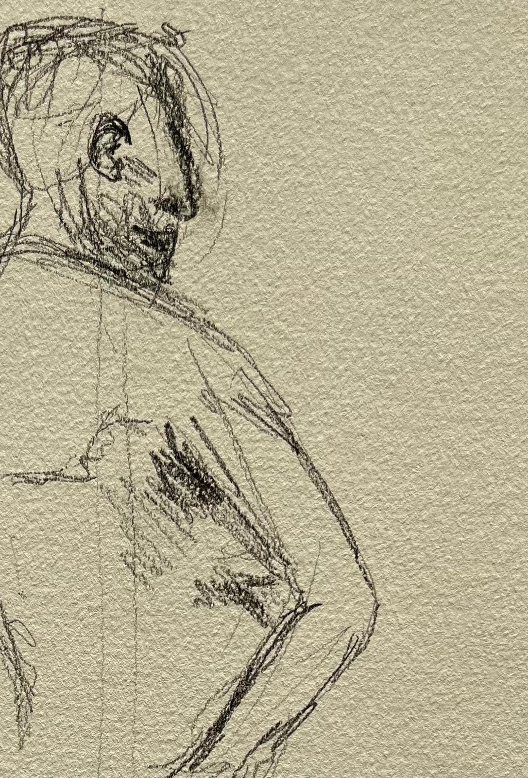 Minty Ramseyturning Nude Male Figure Sketch In Pencil On Paper2025 photo for sale