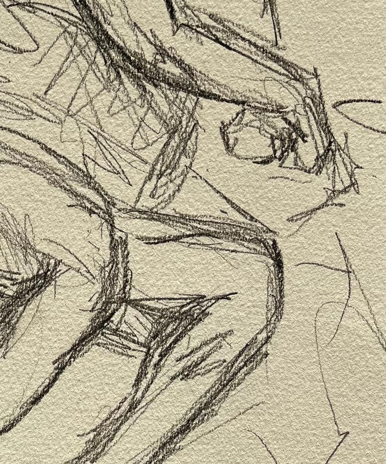 Minty Ramseyreclining Nude Male Figure Sketch In Pencil On Paper2025 photo Art