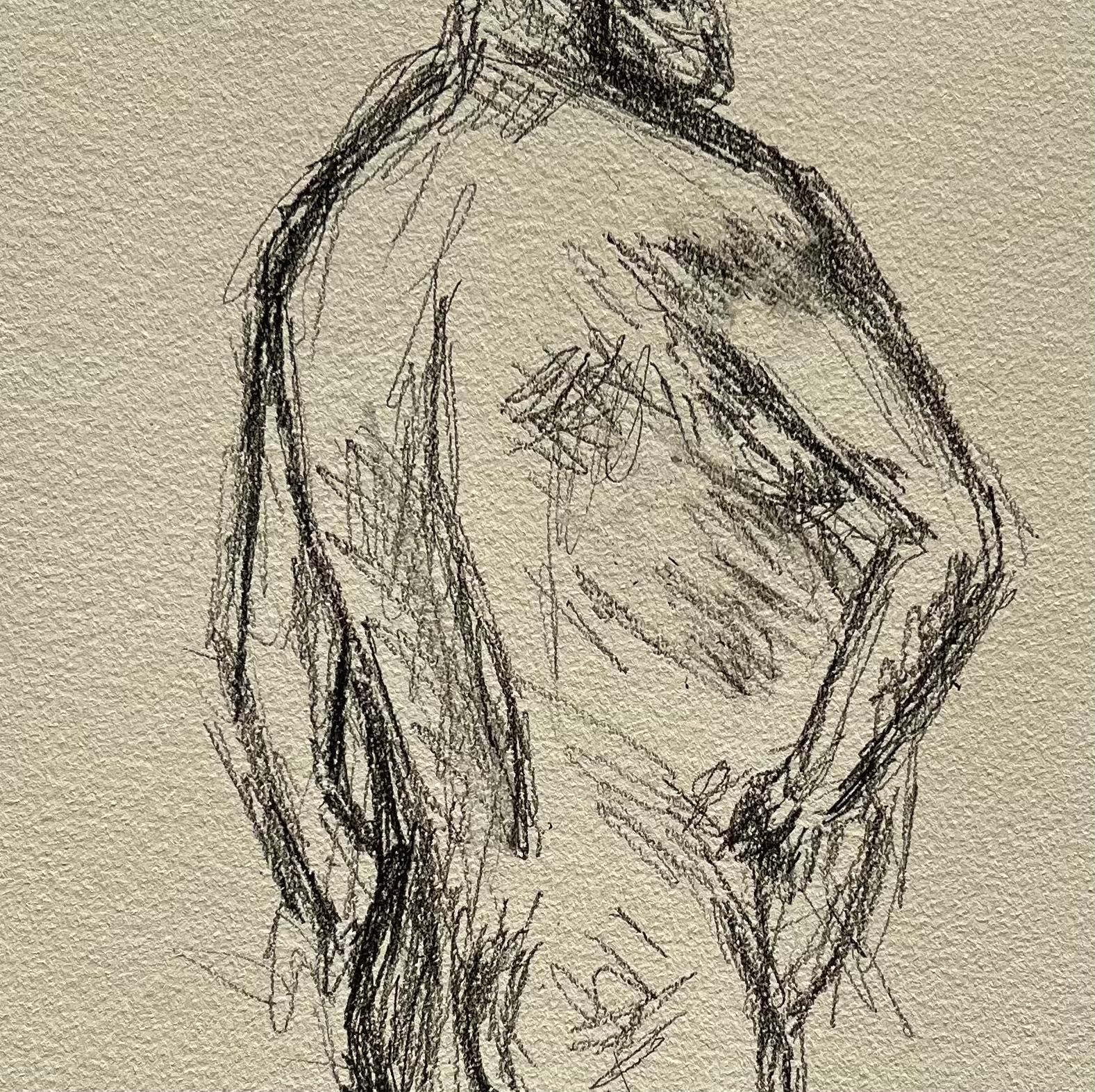 Minty Ramseystanding Back View Nude Male Figure Expressive Contemporary Life Drawing2025 photo Art