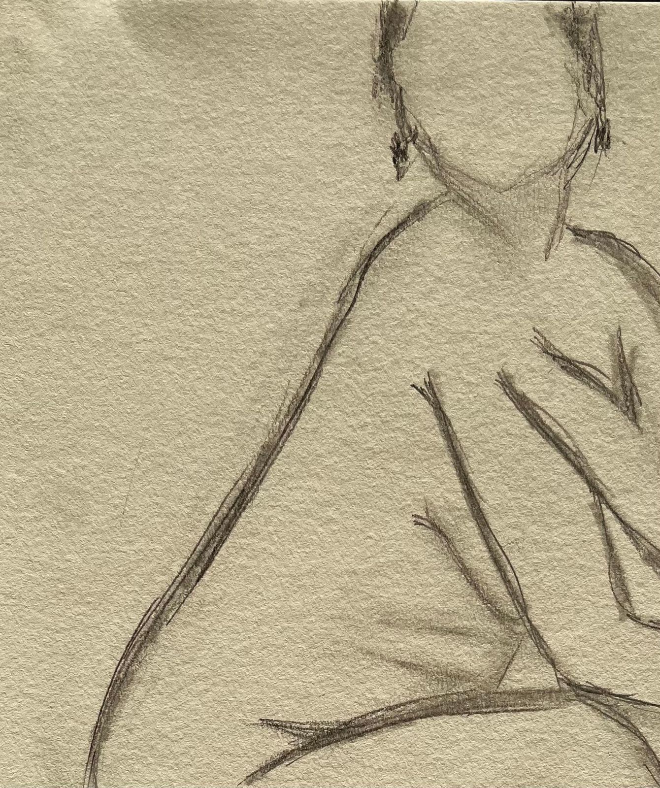 Minty Ramseyseated Nude Female Figure Minimalist Pencil Life Drawing Contemporary Gesture2025 photo vinterior