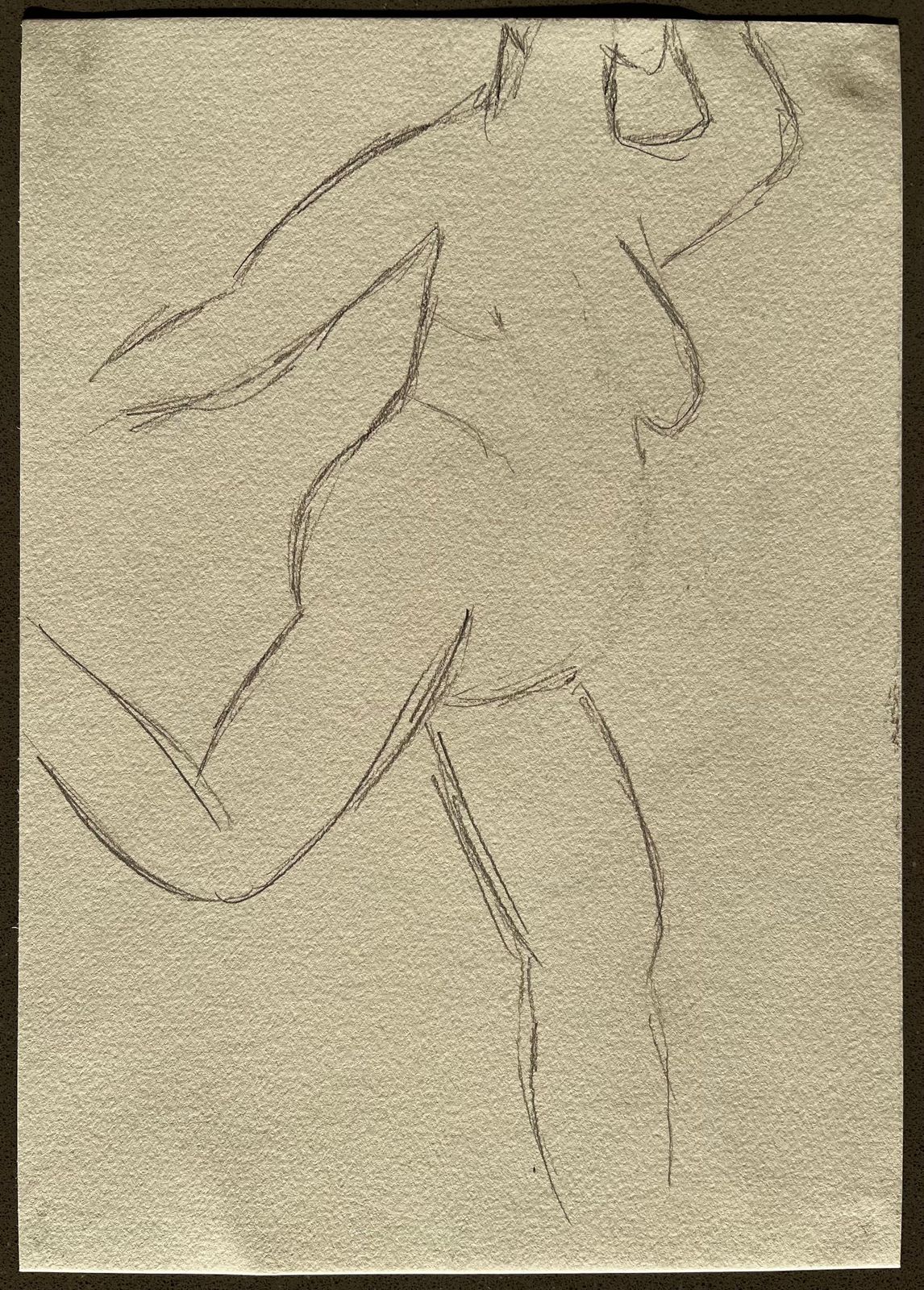 Minty Ramseyseated Nude Female Figure Minimalist Pencil Life Drawing Contemporary Gesture2025 photo buy