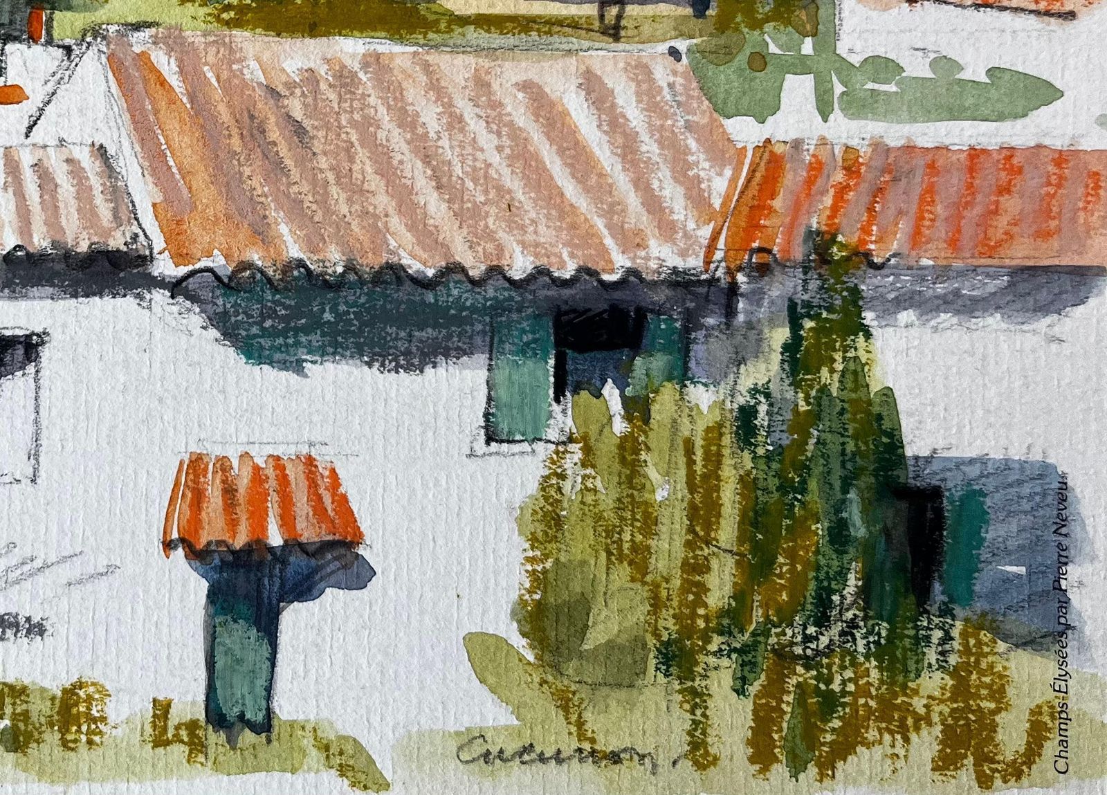 Pierre Neveucucuron Provence Rooftops Terracotta Tiles Village Houses Trees Landscape photo 525.0